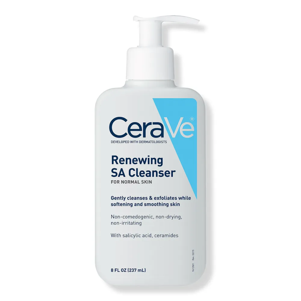 CeraVe Renewing SA Cleanser, Exfoliating Salicylic Acid Foaming Gel Face Wash for Balanced Skin