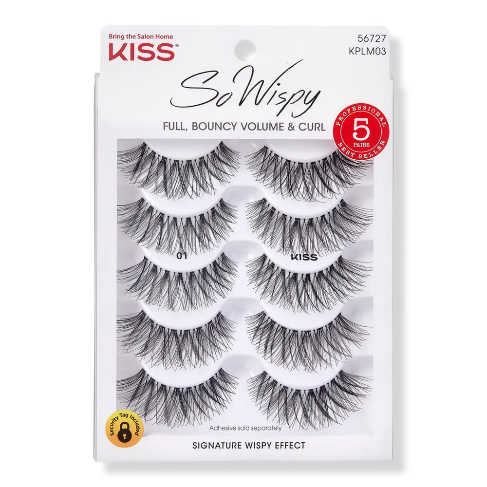 Kiss So Wispy False Eyelashes Multipack, 5 pairs - #01