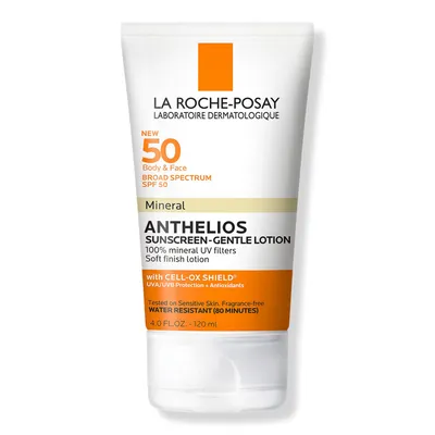 La Roche-Posay Anthelios Body and Face Soft Finish Mineral Sunscreen Lotion SPF 50