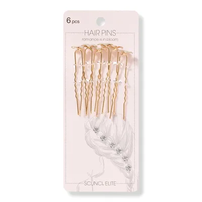 Scunci Gold And White Hairpin Set