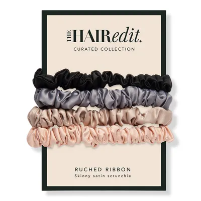 The Hair Edit Multi-Color Ruched Ribbon Scrunchies