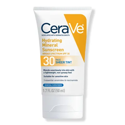CeraVe Hydrating Mineral Sunscreen Face Lotion with Sheer Tint SPF 30