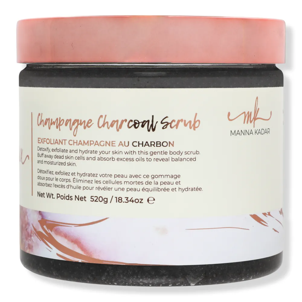 MANNA KADAR BEAUTY Champagne Scented Charcoal Exfoliating Body Scrub