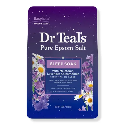 Dr Teal's Pure Epsom Salt Soak, Sleep Blend with Melatonin, Lavender & Chamomile Essential Oils