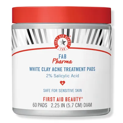 First Aid Beauty FAB Pharma White Clay Acne Treatment Pads 2% Salicylic Acid