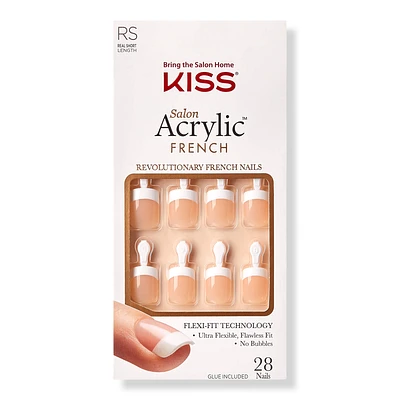 Salon Acrylic French Manicure Fashion Nails - Power Play
