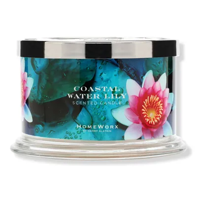 HomeWorx Coastal Water Lily 4-Wick Scented Candle