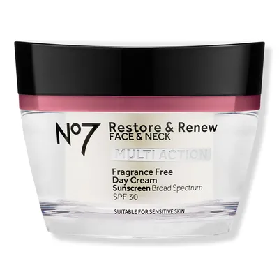 No7 Restore & Renew Face & Neck Multi Action Fragrance Free Cream SPF 30