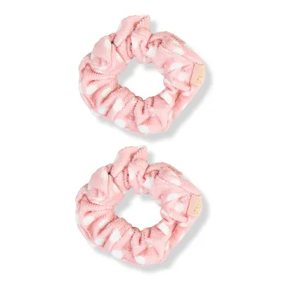 The Vintage Cosmetic Company Pink Polka Dot Microfibre Hair Scrunchies
