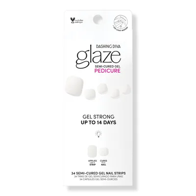 Dashing Diva Tone Up White Glaze Semi-Cured Gel Pedicure