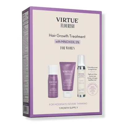 Virtue Flourish Hair Growth Treatment Kit with Minoxidil 1 Month Kit