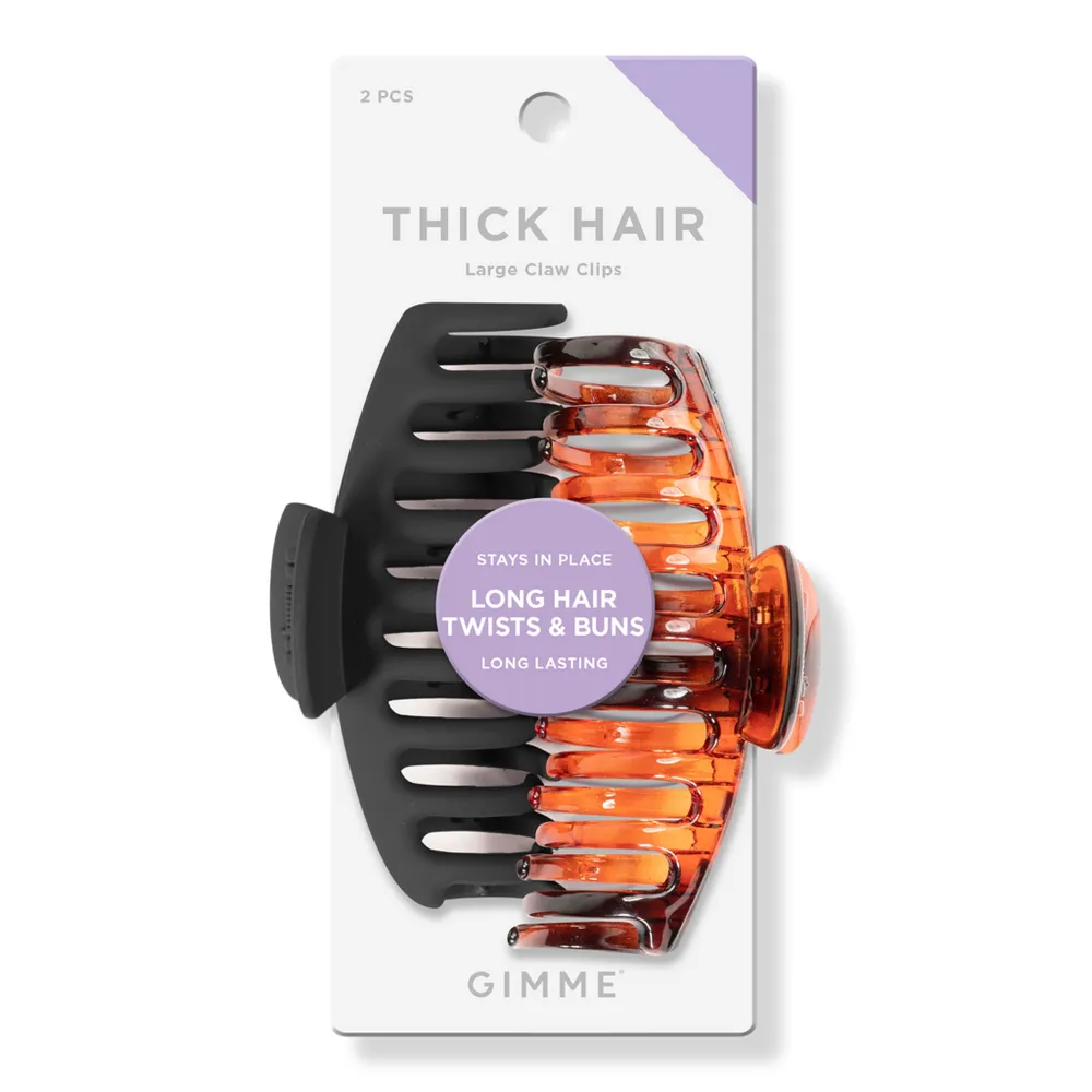 GIMME beauty Thick Hair Black & Tortoise Large Claw Clips