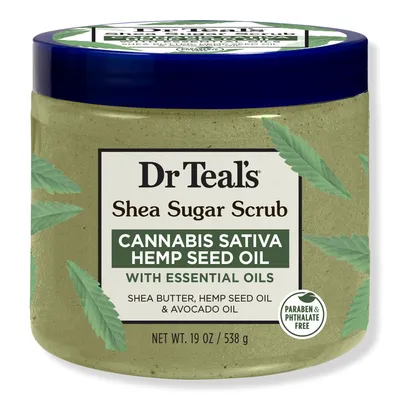 Dr Teal's Shea Sugar Scrub with Cannabis Sativa Hemp Seed Oil & Essential Oils
