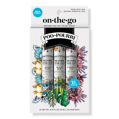 Poo~Pourri Wanderlust On-The-Go 3 Pack Before-You-Go Toilet Spray Travel Size Set
