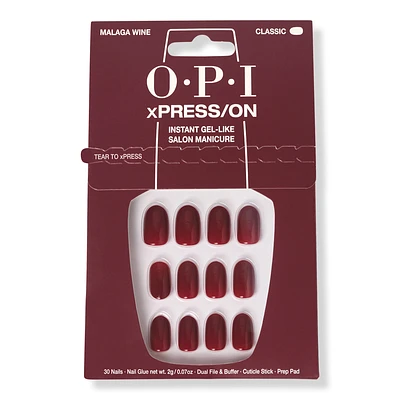 xPRESS/On Short Solid Color Press On Nails - Malaga Wine