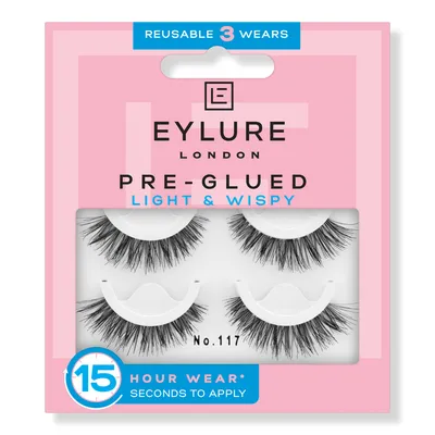 Eylure Pre-Glued Light & Wispy No. 117 Eyelashes Twin Pack