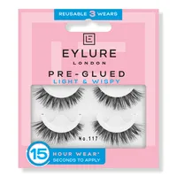 Eylure Pre-Glued Light & Wispy No. 117 Eyelashes Twin Pack
