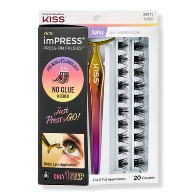 Kiss imPRESS Press-On Falsies Eyelash Clusters, Spiky