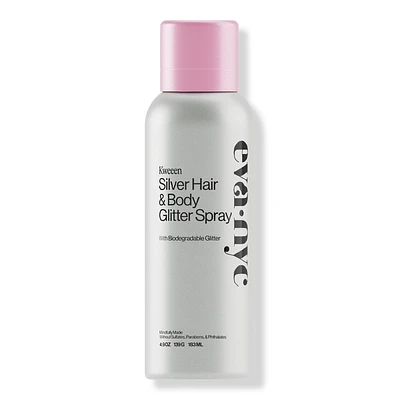 Kweeen Silver Glitter Spray - 4.9 oz