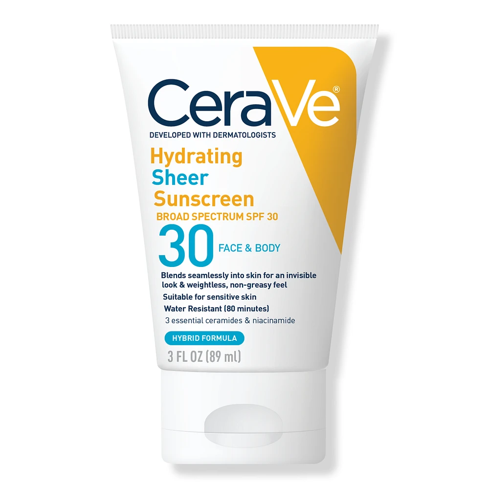 Hydrating Sheer Sunscreen Face and Body Lotion with SPF 30 - 3.0 oz