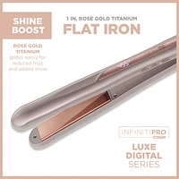 InfinitiPRO By Conair Titanium Flat Iron Smooth & Shine Luxe Series - Rose Gold