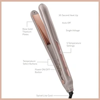 InfinitiPRO By Conair Titanium Flat Iron Smooth & Shine Luxe Series - Rose Gold