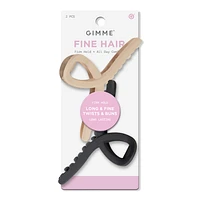 GIMME beauty Fine Hair - Black & Tan Claw Clips