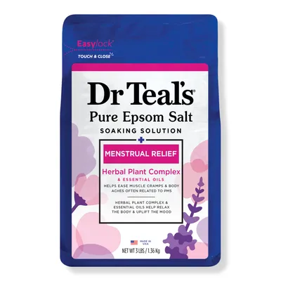 Dr Teal's Pure Epsom Salt Soaking Solution, Menstrual Relief