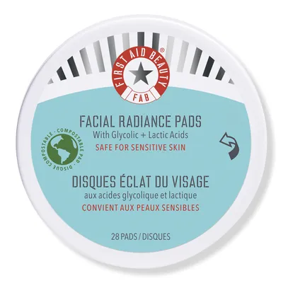 First Aid Beauty Travel Size Facial Radiance Pads with Glycolic + Lactic Acids