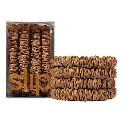 Pure Silk Skinny Scrunchies - Copper