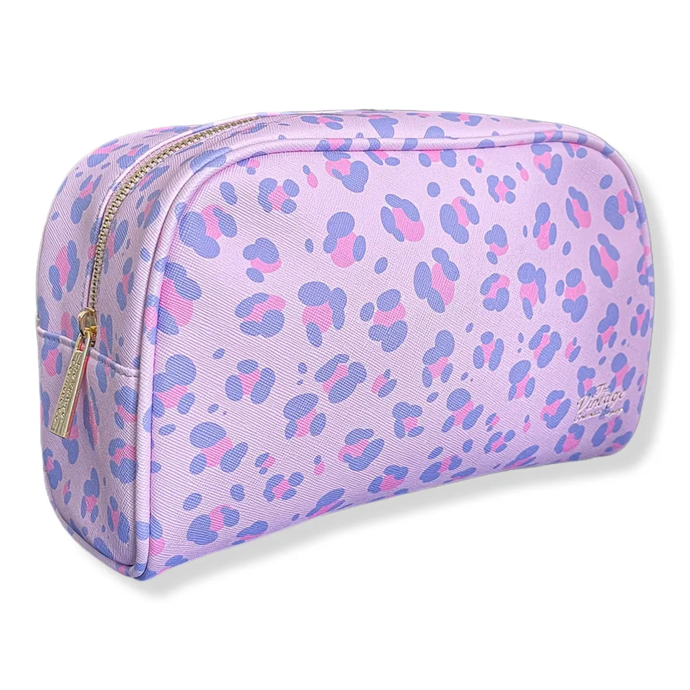 The Vintage Cosmetic Company Lilac Leopard Print Make-Up Bag