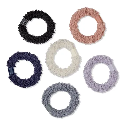Scunci Prep Beaded Furry Ponytailers