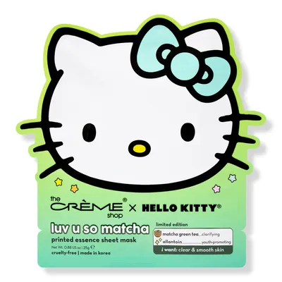 The Creme Shop Hello Kitty Luv U So Matcha Printed Essence Sheet Mask