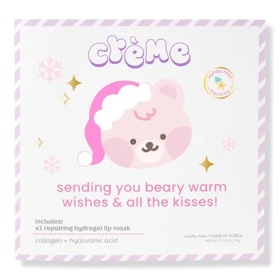 The Creme Shop Beary Merry Hydrogel Lip Mask Greeting Card - Collagen & Hyaluronic Acid