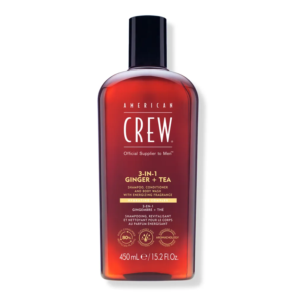 American Crew 3-in-1 Ginger + Tea Shampoo, Conditioner and Body Wash