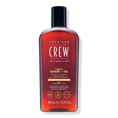 American Crew 3-in-1 Ginger + Tea Shampoo, Conditioner and Body Wash