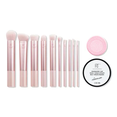Real Techniques Shine of The Times 12-Piece Makeup Brush + Cleanse Gift Set