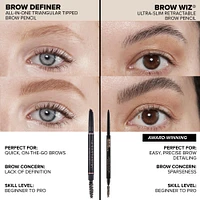 Brow Definer 3-in-1 Triangle Tip Easy Precision Eyebrow Pencil Mini