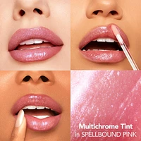 Plump Shot Plumping and Smoothing Lip Serum Gloss with Peptides and Hyaluronic Acid - Spellbound Pink - multichrome tint