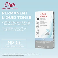 Colorcharm Permanent Liquid Hair Toner T18 - T18 Lightest Ash Blonde