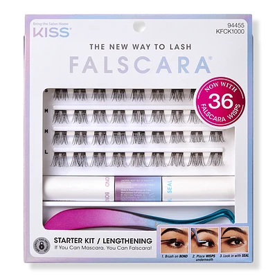 Kiss Falscara Starter Kit, Lash Clusters, Lengthening Wisps