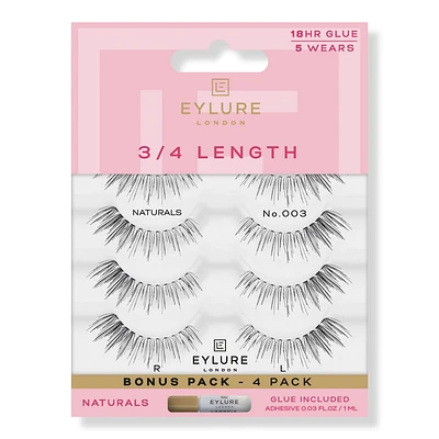 Eylure 3/4 Length Naturals Accent No. 003 Eyelashes Multipack