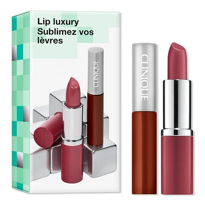 Clinique Lip Luxury Lipstick + Lip Gloss Makeup Gift Set