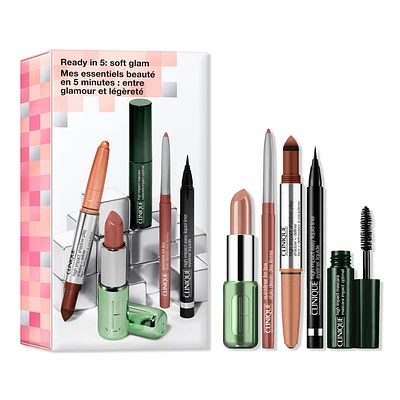 Clinique Ready In 5: Soft Glam Makeup Gift Set for Eyes & Lips