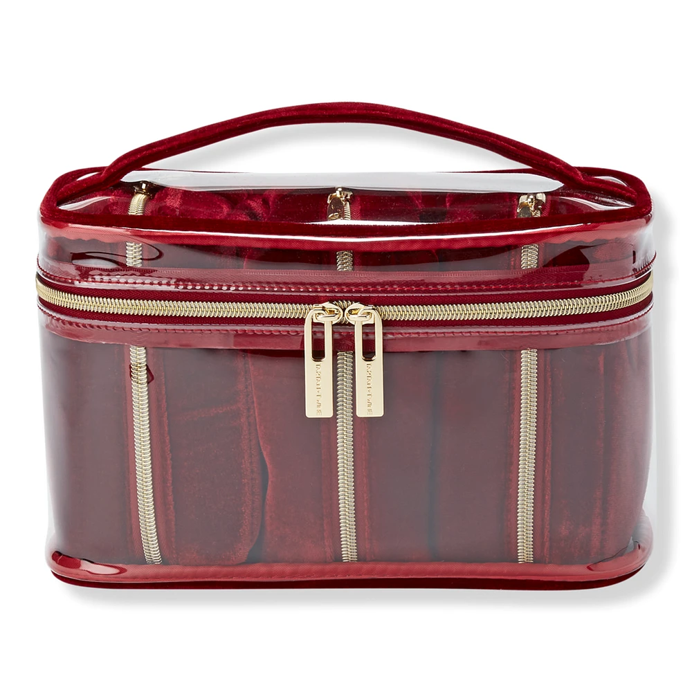 Tartan + Twine Crimson Velvet 4 Piece Train Case