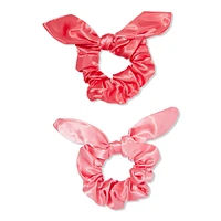 Sweet & Shimmer Satin Bow Scrunchie Duo