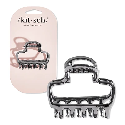 Metal Medium Open Shape Puffy Claw Clip - Hermatite
