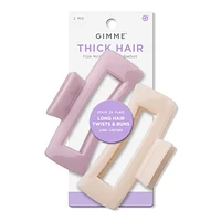 Thick Hair Rectangle Claw Clip - Purple/Cream