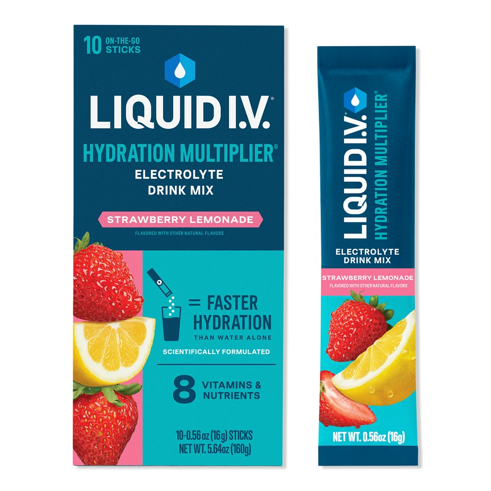 LIQUID I.V. Hydration Multiplier Electrolyte Drink Mix Strawberry Lemonade