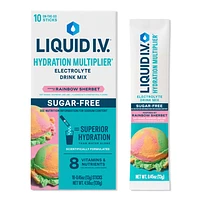 LIQUID I.V. Hydration Multiplier Electrolyte Drink Mix Sugar Free Rainbow Sherbet